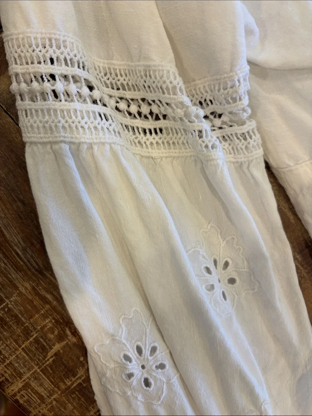 Tommy Bahama Split neck White Eyelet Cotton  Dress Swim Cover Up  L - Picture 7 of 7